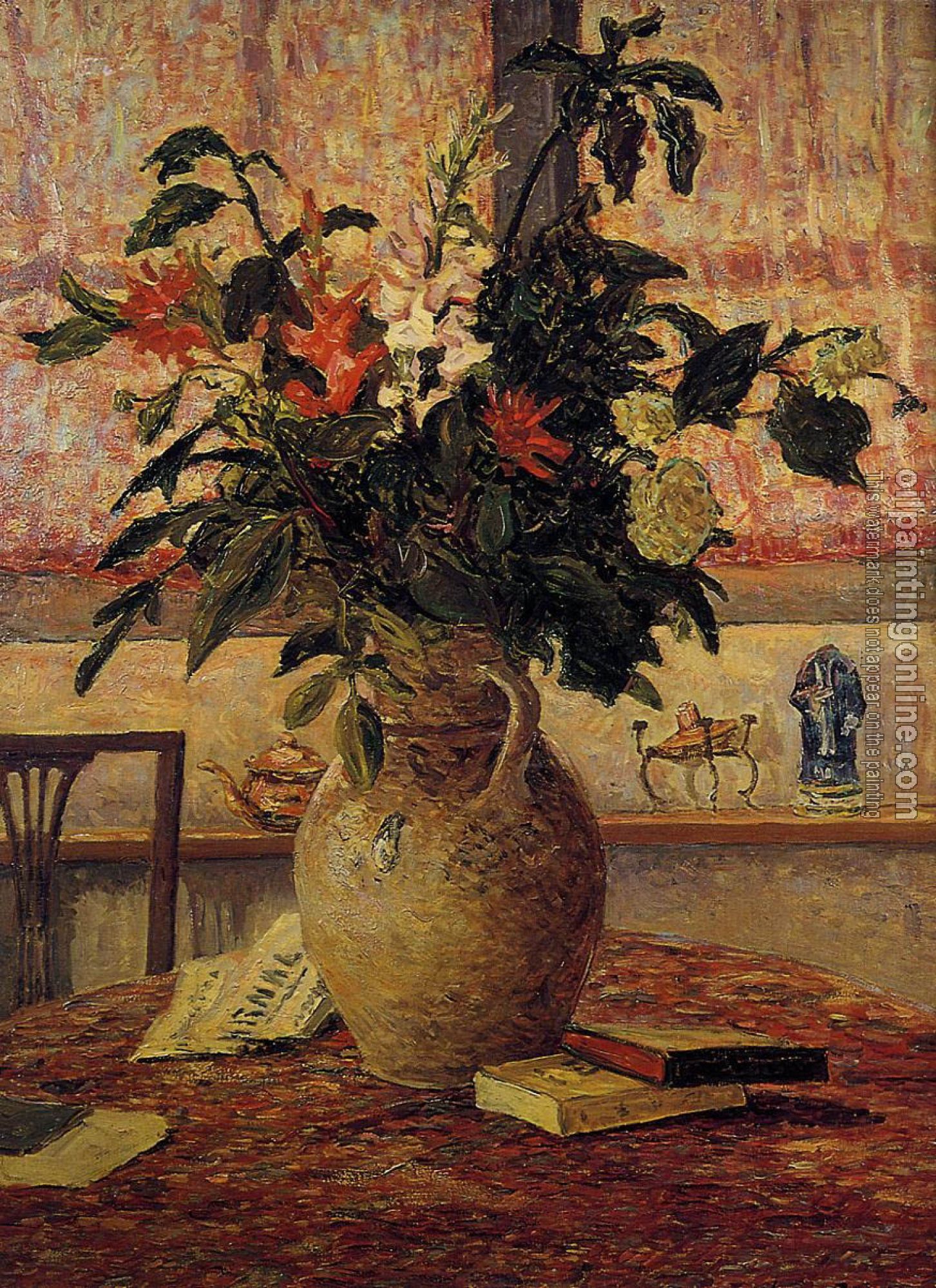 Maufra, Maxime - A Bouquet of Flowers in front of a Window